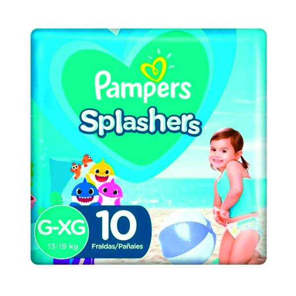 80345323 Pampers Splasher Talle 5 X 10 Pañales Baby Shark