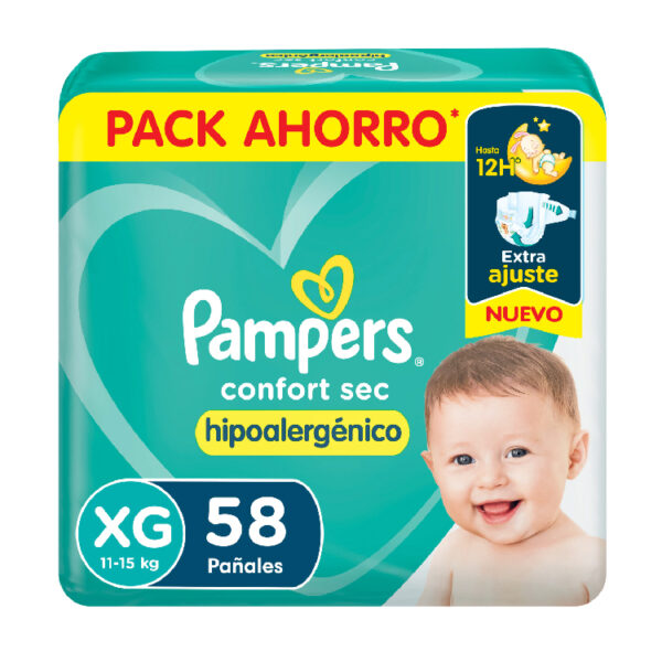 80710831 Pampers Confortsec Xgd Hyp 58 X 2